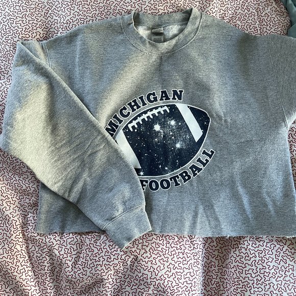 Cropped University of Michigan Football Sweatshirt - Picture 2 of 3